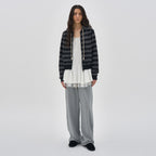 PARTIMENTO WOMEN CONTRAST BUTTON-UP LAYERED DRESS TOP_OFF WHITE