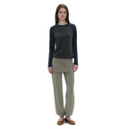 PARTIMENTO WOMEN PWC COLORBLOCK RAGLAN LONG SLEEVE TEE_CHARCOAL MELANGE