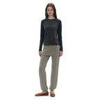 PARTIMENTO WOMEN PWC COLORBLOCK RAGLAN LONG SLEEVE TEE_CHARCOAL MELANGE