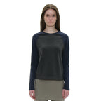 PARTIMENTO WOMEN PWC COLORBLOCK RAGLAN LONG SLEEVE TEE_CHARCOAL MELANGE