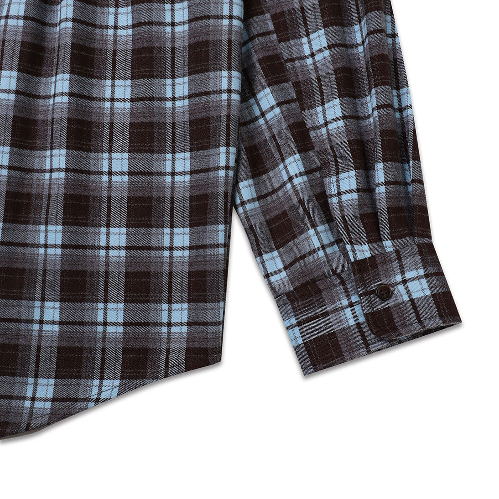 MICHIKO LONDON KOSHINO OVERSIZED CHECK SHIRTS SKY BROWN
