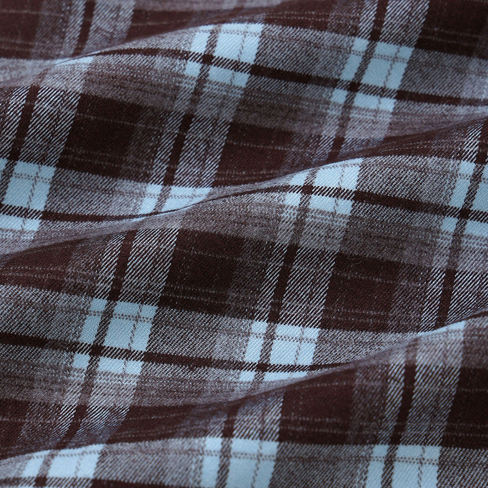 MICHIKO LONDON KOSHINO OVERSIZED CHECK SHIRTS SKY BROWN