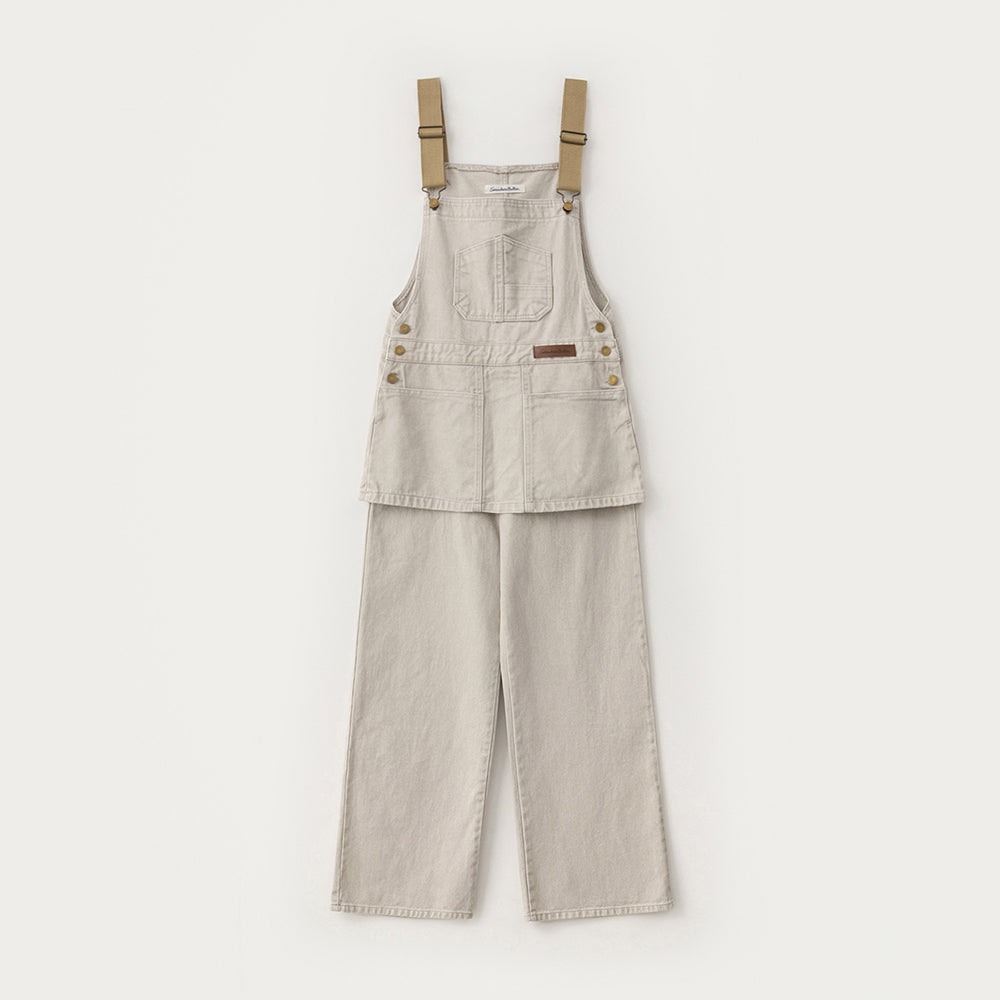 SOMEWHEREBUTTER SOMEWHEREBUTTER Vintage Combi Cotton Overall - Oat Beige