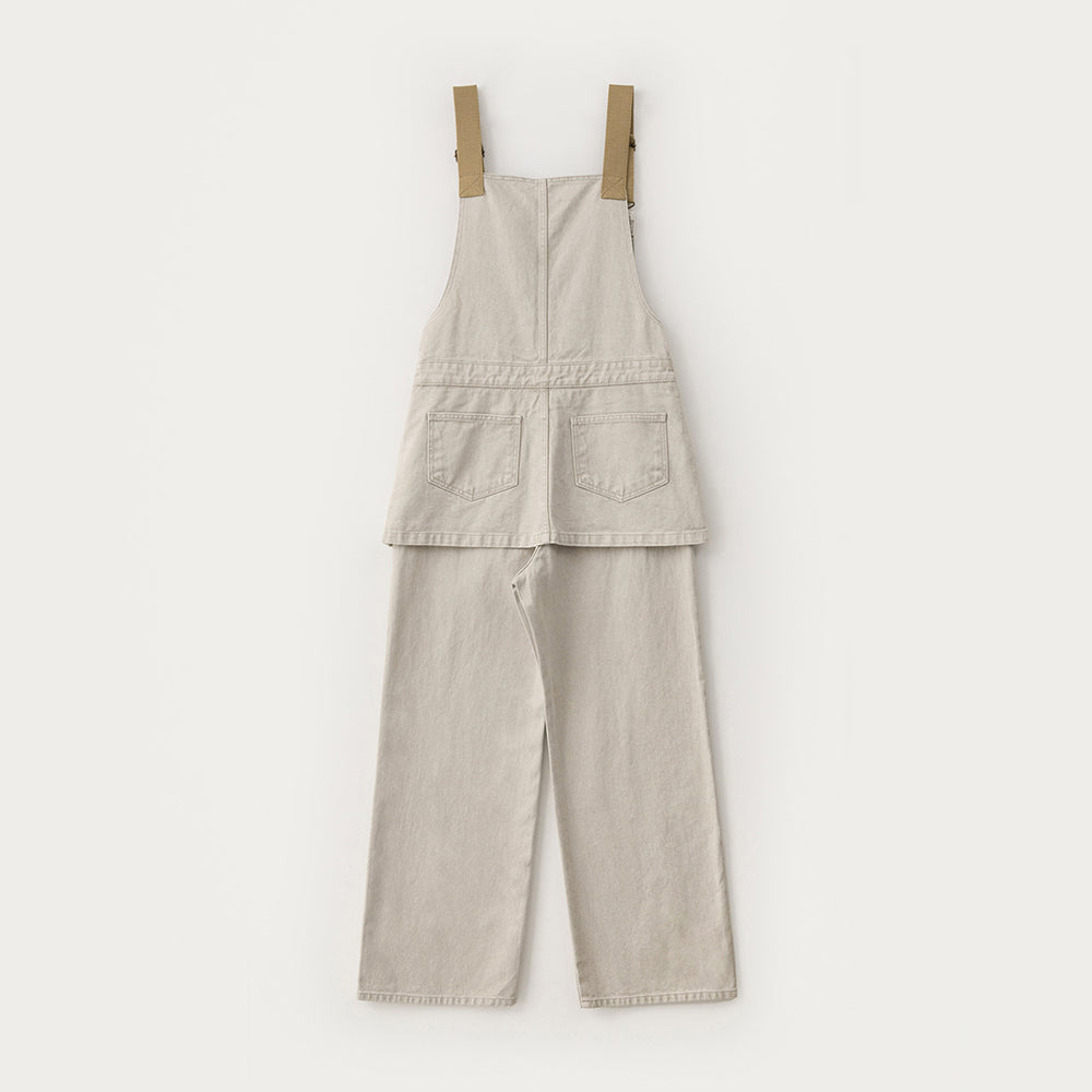 SOMEWHEREBUTTER SOMEWHEREBUTTER Vintage Combi Cotton Overall - Oat Beige