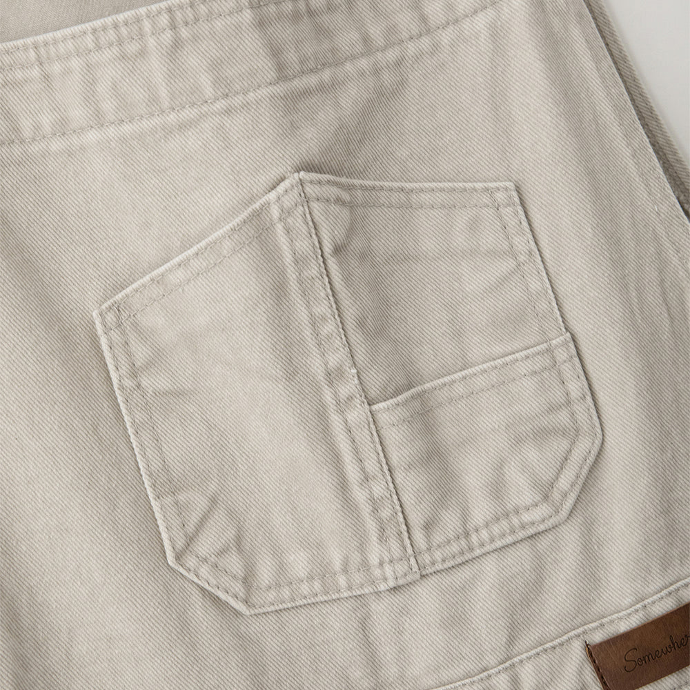 SOMEWHEREBUTTER SOMEWHEREBUTTER Vintage Combi Cotton Overall - Oat Beige