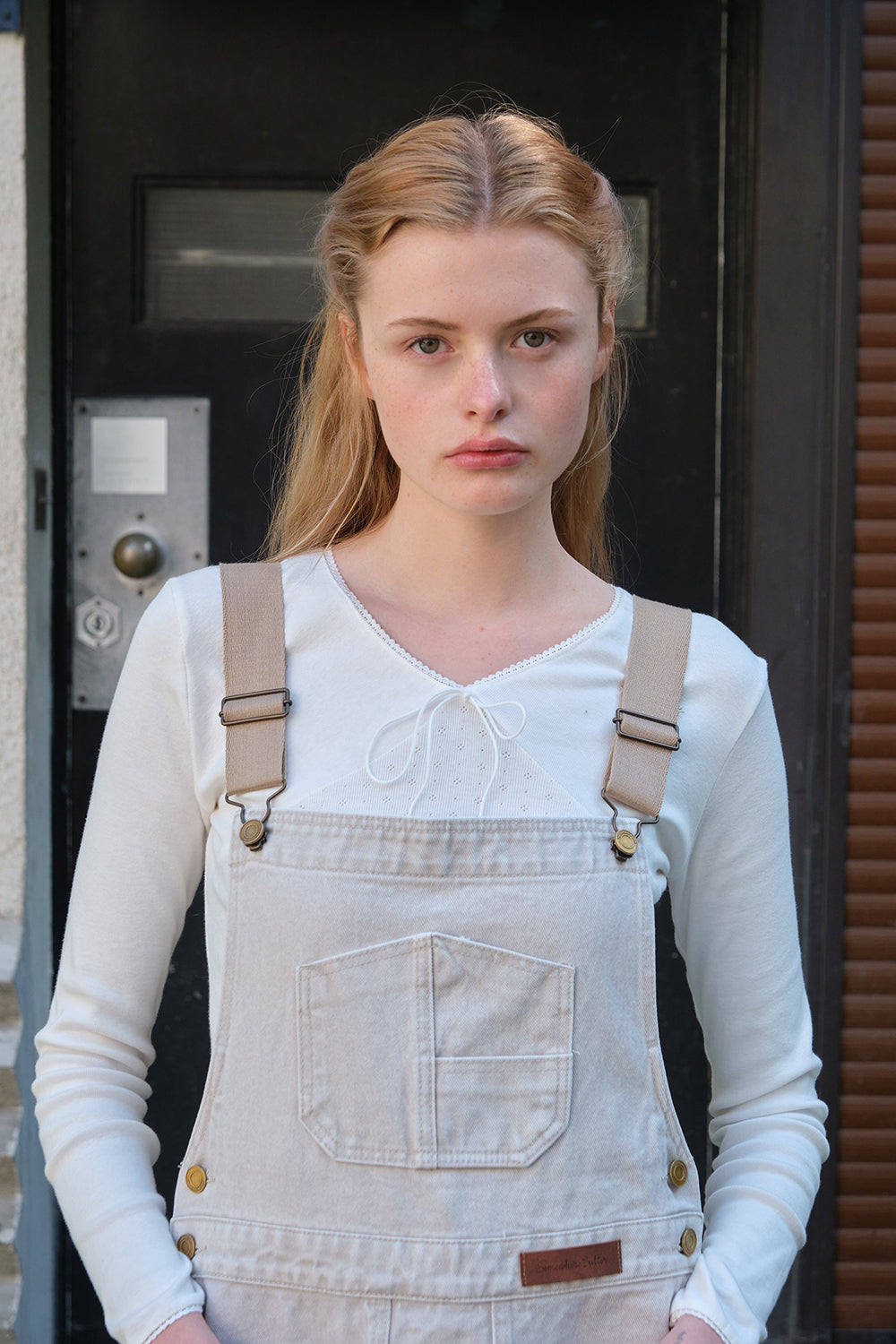 SOMEWHEREBUTTER SOMEWHEREBUTTER Vintage Combi Cotton Overall - Oat Beige
