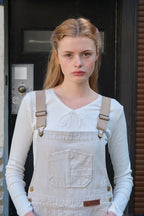 SOMEWHEREBUTTER SOMEWHEREBUTTER Vintage Combi Cotton Overall - Oat Beige