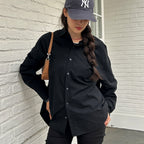 BITTERCELLS Oversized Essential Shirt-Black