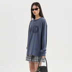 LUCKY CHOUETTE Chouetties by LUCKY CHOUETTE Graphic Loose Fit Pigment Long Sleeve T-shirt (dark blue) LATAX25250BUD