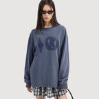 LUCKY CHOUETTE Chouetties by LUCKY CHOUETTE Graphic Loose Fit Pigment Long Sleeve T-shirt (dark blue) LATAX25250BUD