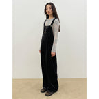 SINOON SINOON Vintage Rose Velvet Overall (Black)