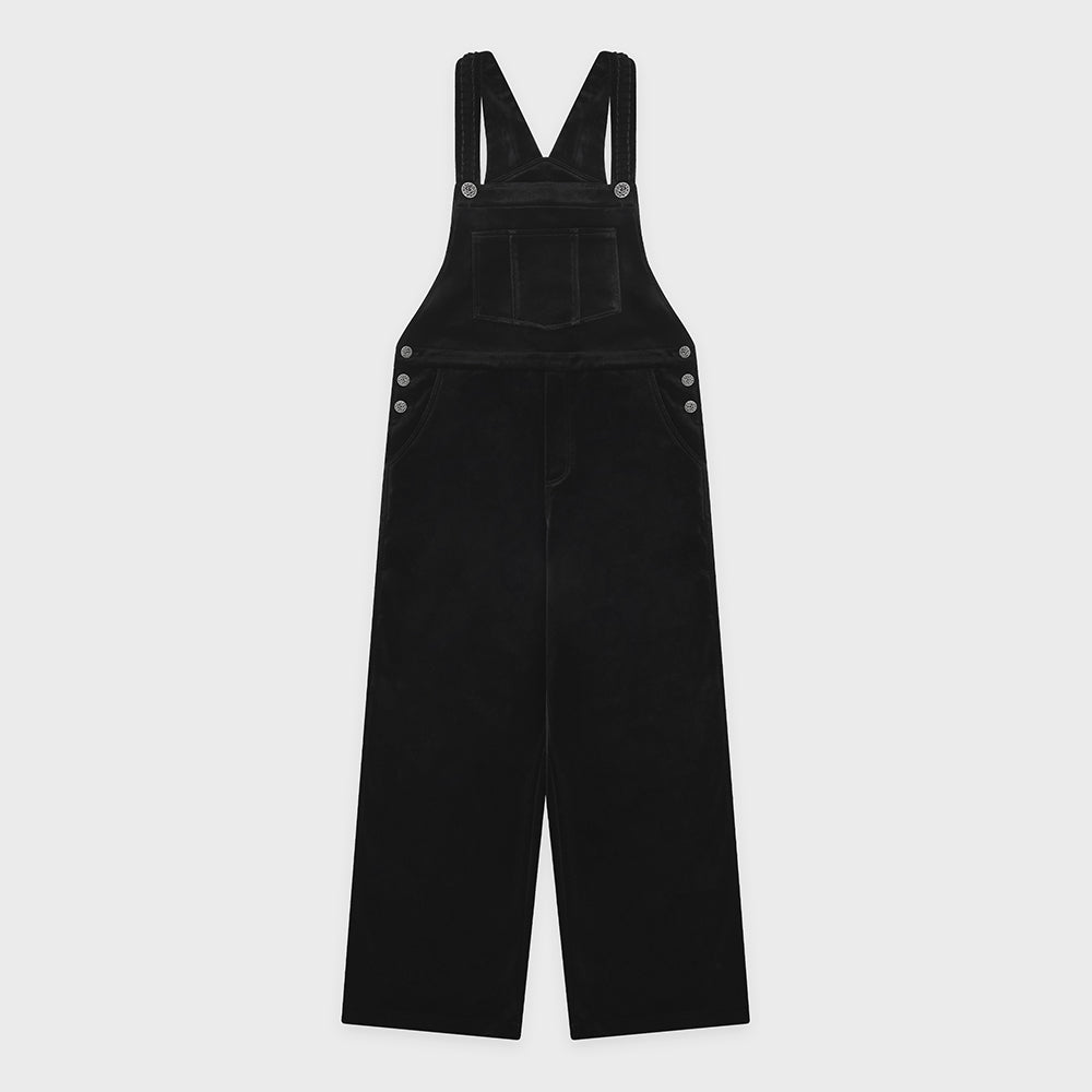 SINOON SINOON Vintage Rose Velvet Overall (Black)
