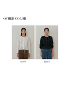 LINGSEOUL jacquard pintuck blouse-ivory