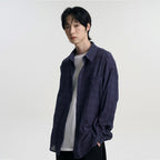 MOOVN Vintage grunge check shirt navy