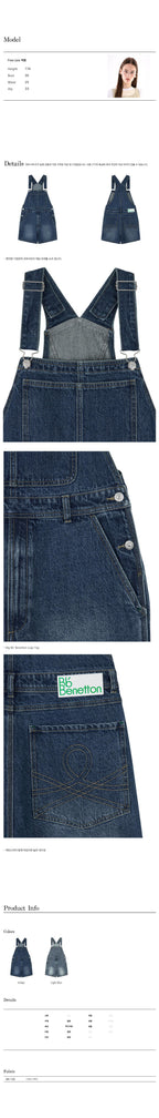 Bb' Benetton Bb' Benetton Denim Overall Shorts Indigo