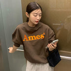 ames worldwide BASIC LOGO SWEATSHIRT BROWN