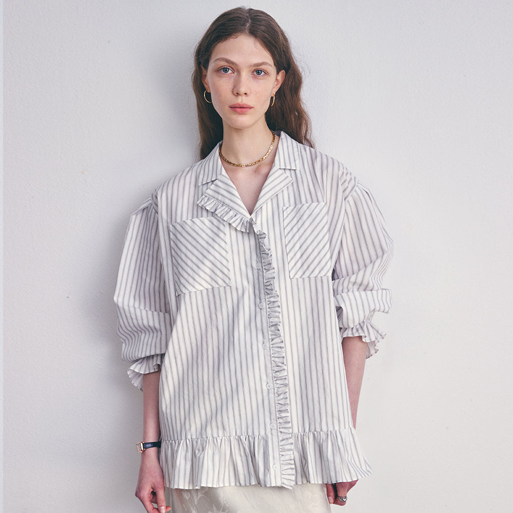 DEWEDEWE [5th ​​reorder] Frill shirt_beige