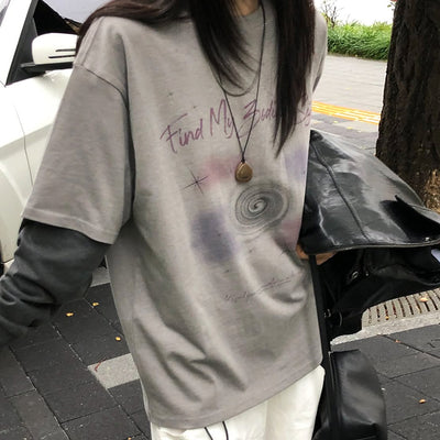 [RE-ORDER] Star Pigment Loose-Fit T-Shirt_LIGHT GRAY