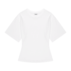 NUVAIV Women's Slim Fit Wide Short Sleeve T-Shirt [White]