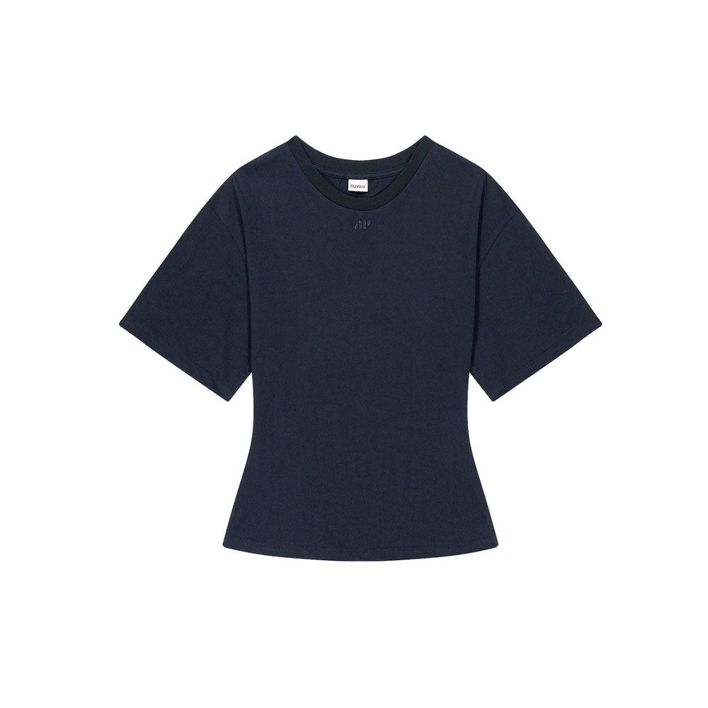 NUVAIV Women's Slim Fit Wide Short Sleeve T-Shirt [Black]