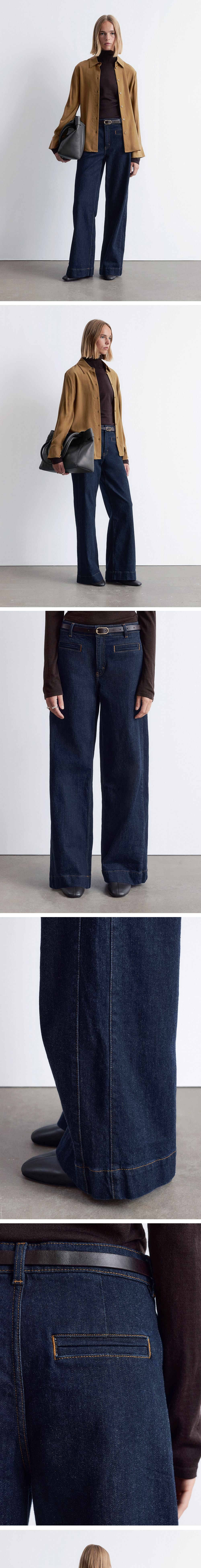 & Other Stories Regular Wide Leg Jeans (Dark Blue)