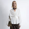 & Other Stories Fitted Waist Cotton Shirt (White)