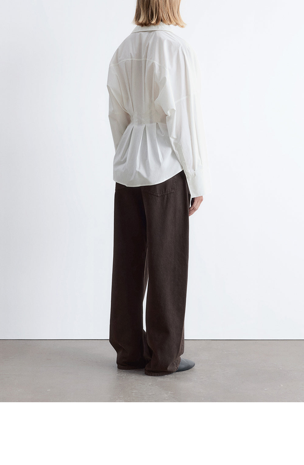 & Other Stories Fitted Waist Cotton Shirt (White)