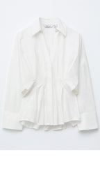 & Other Stories Fitted Waist Cotton Shirt (White)