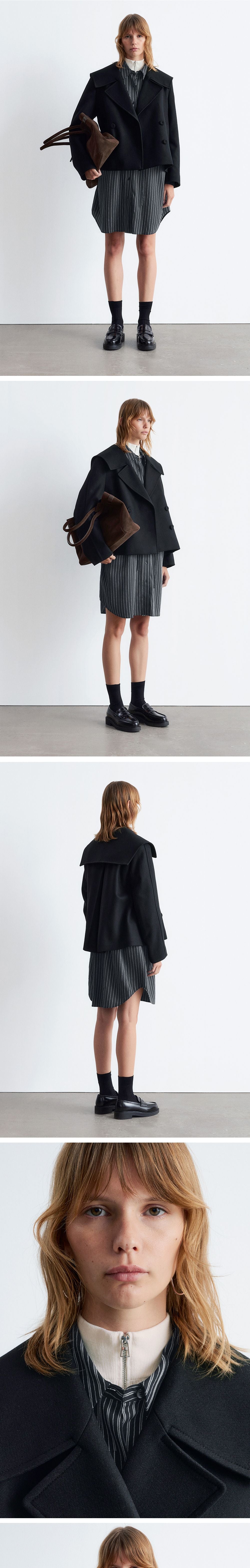 & Other Stories Double-breasted wool jacket (Black)
