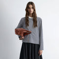& Other Stories Long Sleeve Jersey Top (Navy/White Stripes)