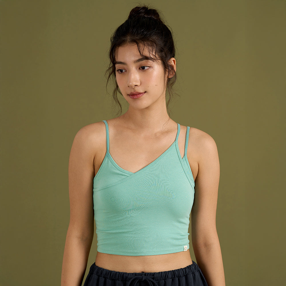 DHYANI Maha Mudra Crop Tank (Evergreen)