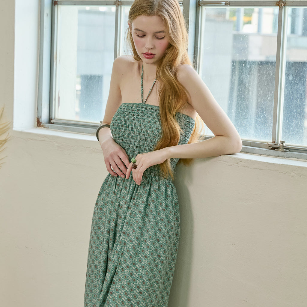 VIKINI VENDER VIKINI VENDER Beaute Ethnic Slit Jumpsuit - Mint