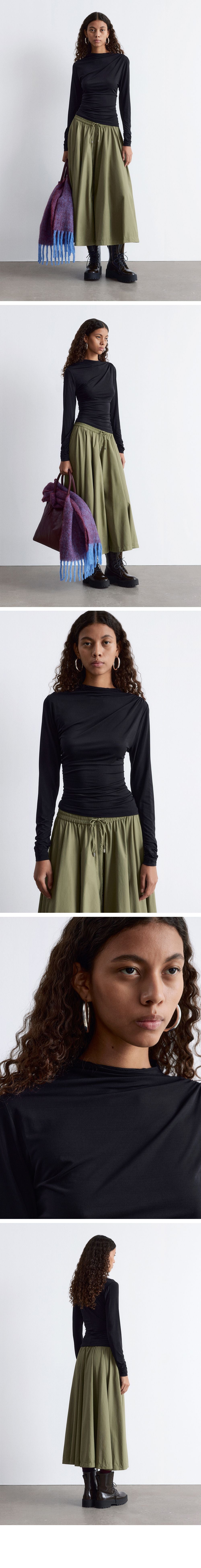 & Other Stories Drape Top (Black)