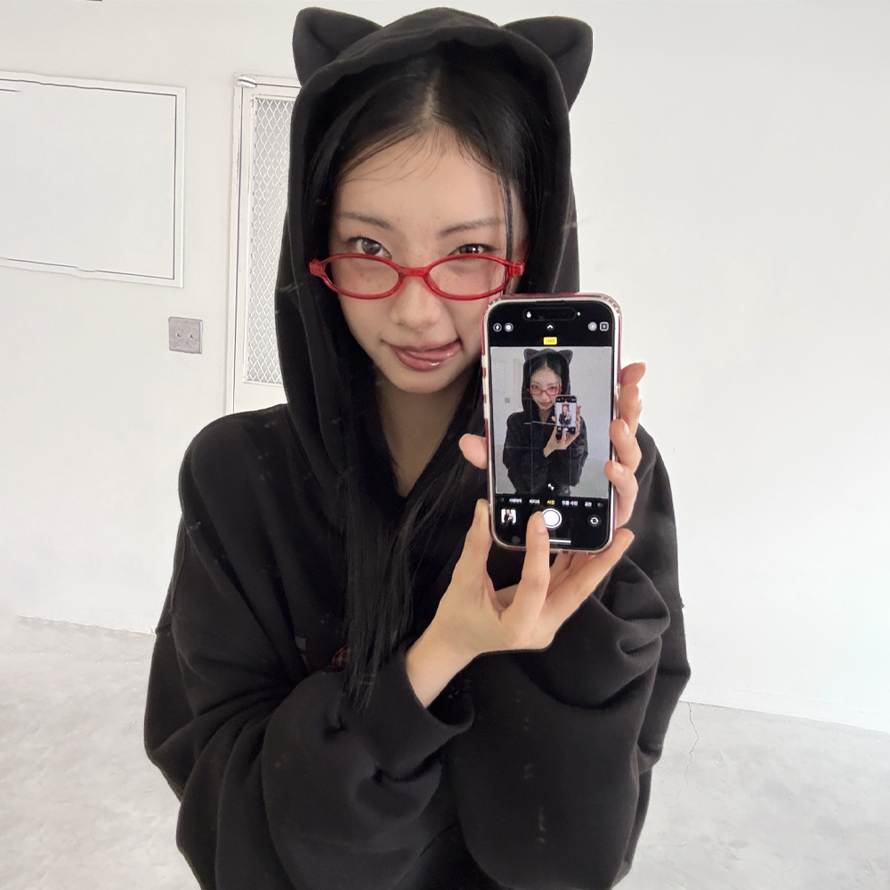 itzavibe I LOVE CAT NOT YOU CAT EAR HOODIE