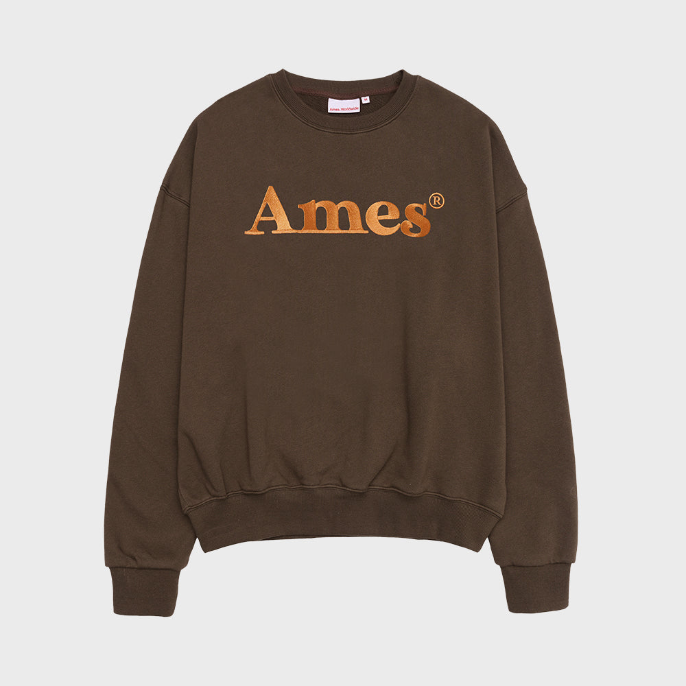 ames worldwide BASIC LOGO SWEATSHIRT BROWN
