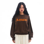 ames worldwide BASIC LOGO SWEATSHIRT BROWN