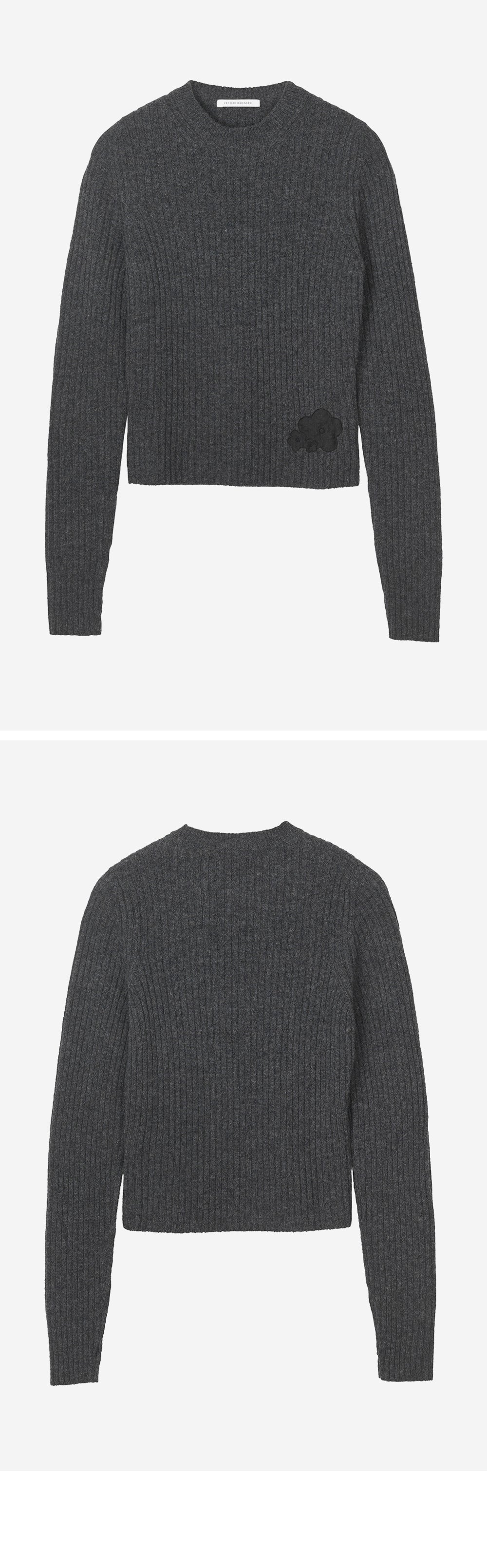 CECILIE BAHNSEN (W) BLAS PULLOVER NORDIC RIB (DARK GREY)