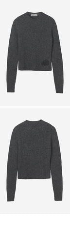 CECILIE BAHNSEN (W) BLAS PULLOVER NORDIC RIB (DARK GREY)