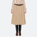 SEA NEW YORK (W) SULLIVAN SPORTSWEAR BELTED BUBBLE SKIRT (CAMEL)