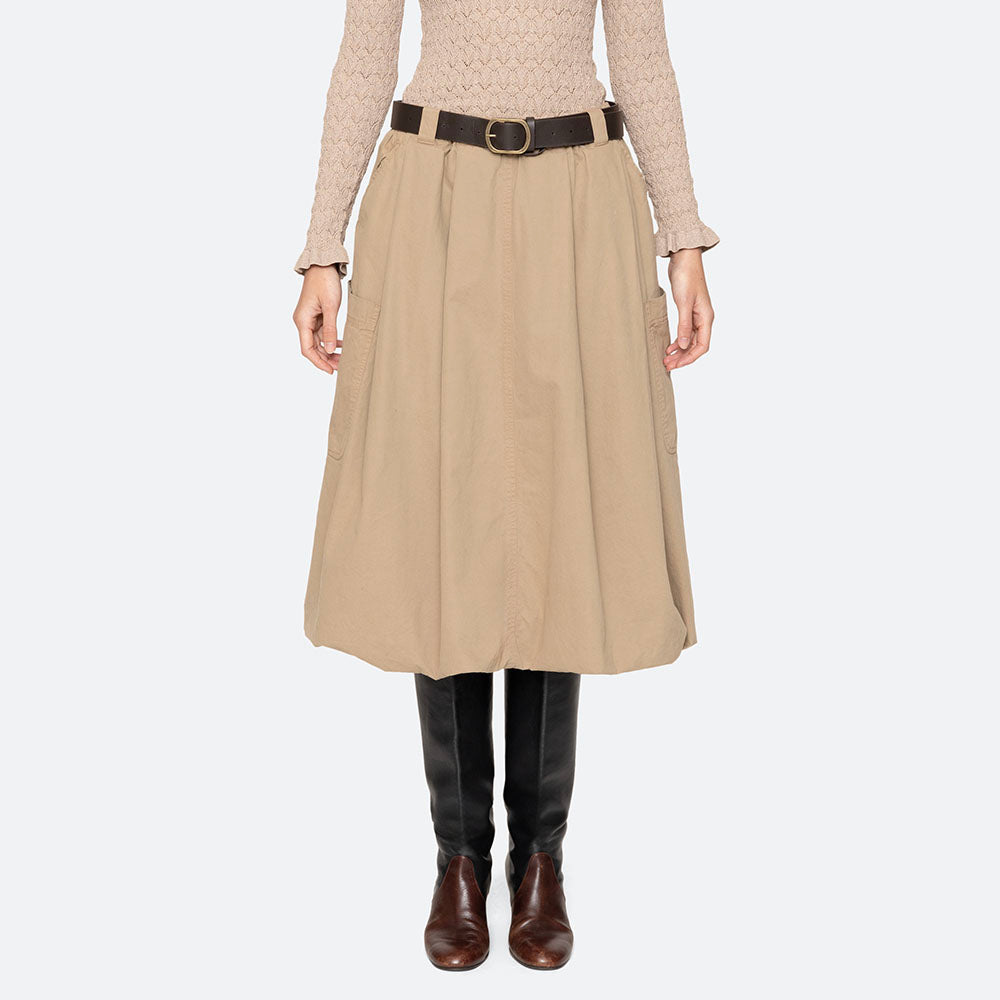 SEA NEW YORK (W) SULLIVAN SPORTSWEAR BELTED BUBBLE SKIRT (CAMEL)