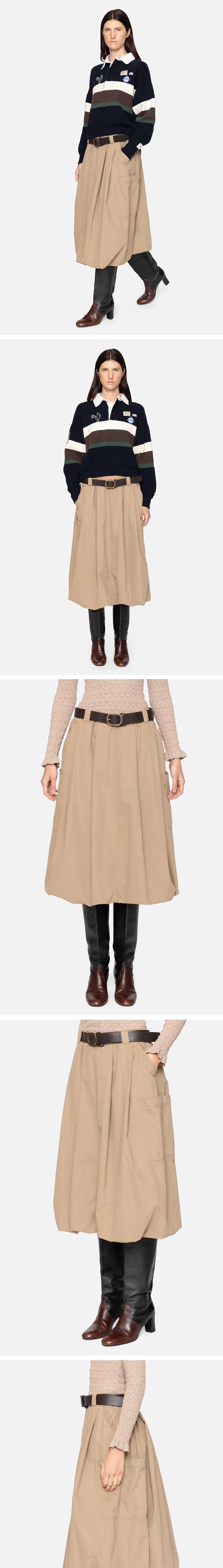 SEA NEW YORK (W) SULLIVAN SPORTSWEAR BELTED BUBBLE SKIRT (CAMEL)