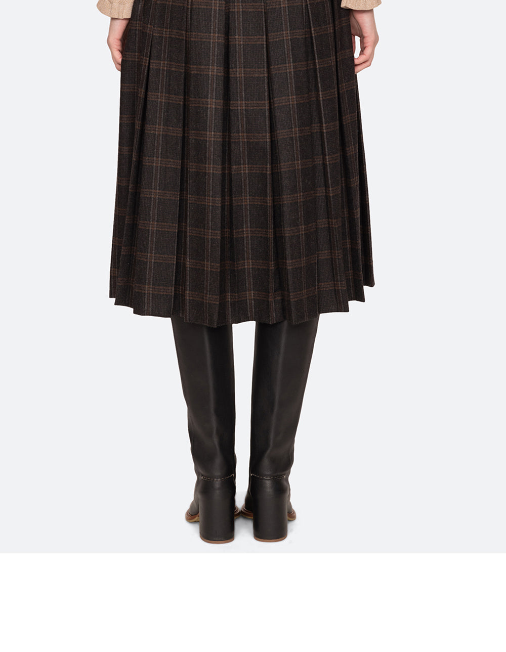 SEA NEW YORK (W) MONROE WOOL PLAID BELTED PLEAT SKIRT (D2) (MULTI)