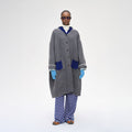SHORT SENTENCE (concierge) (W) KNITTED LAPEL DOUBLE-FACE WOOL COAT (MEDIUM GREY MELANGE)
