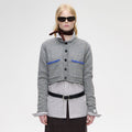 SHORT SENTENCE (concierge) (W) LARGE POCKETS SHORT KNIT CARDIGAN (GREY MELANGE)