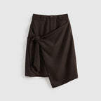 SHORT SENTENCE (concierge) (W) KNOTTED DECONSTRUCTED MIDI SKIRT (BROWM)