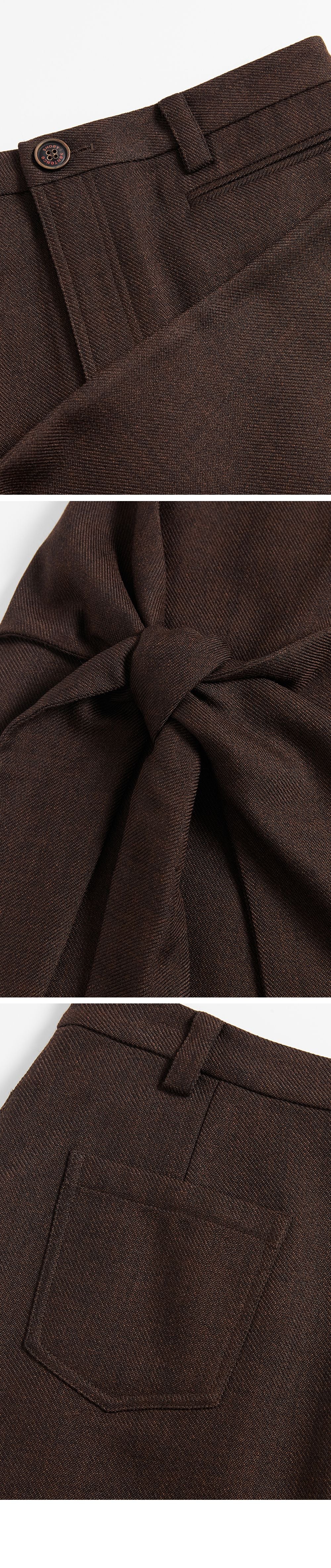 SHORT SENTENCE (concierge) (W) KNOTTED DECONSTRUCTED MIDI SKIRT (BROWM)