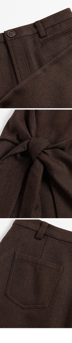 SHORT SENTENCE (concierge) (W) KNOTTED DECONSTRUCTED MIDI SKIRT (BROWM)