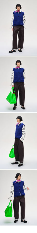 SHORT SENTENCE (concierge) (W) CHUNKY KNIT CREW NECK VEST (ROYAL BLUE)