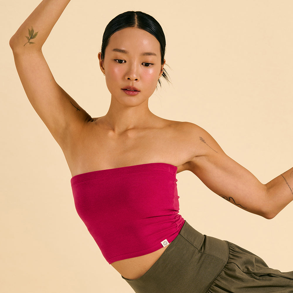 DHYANI Namaste long tube top (Red)