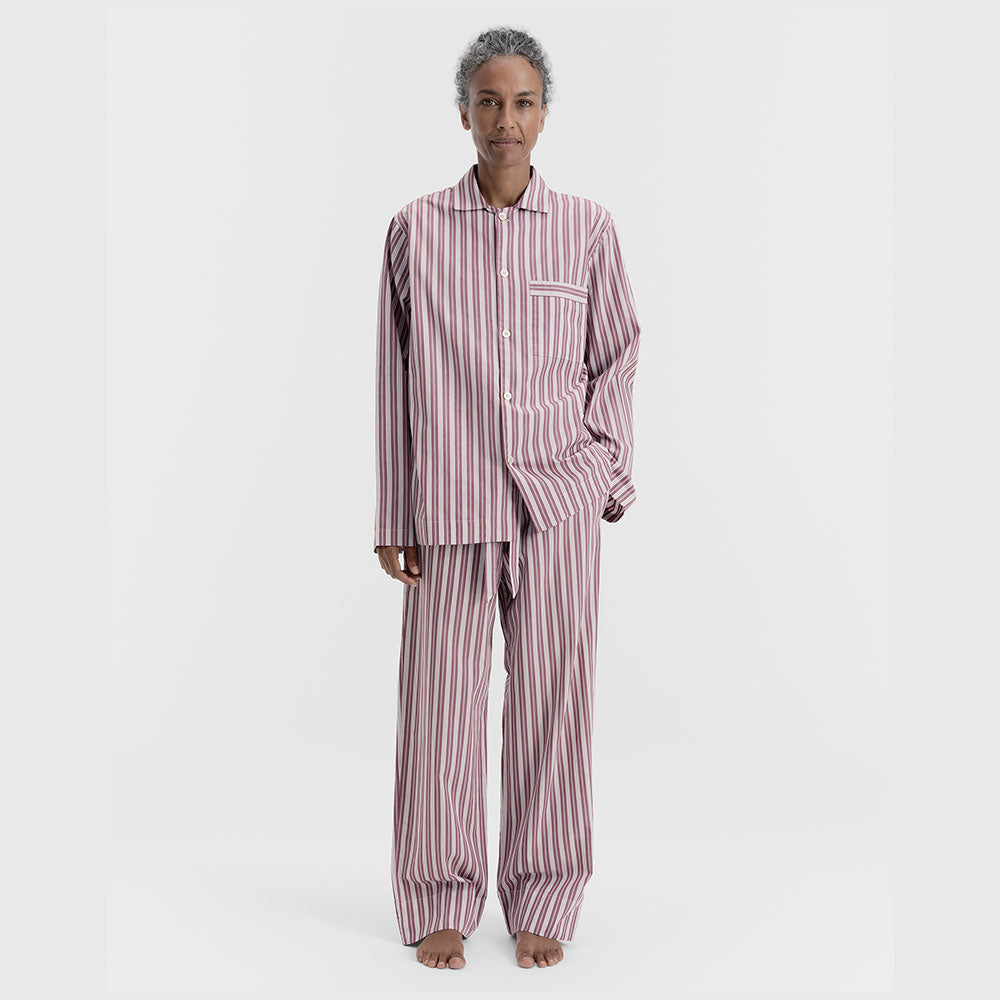 TEKLA Poplin Pajamas - Rhubarb Stripes